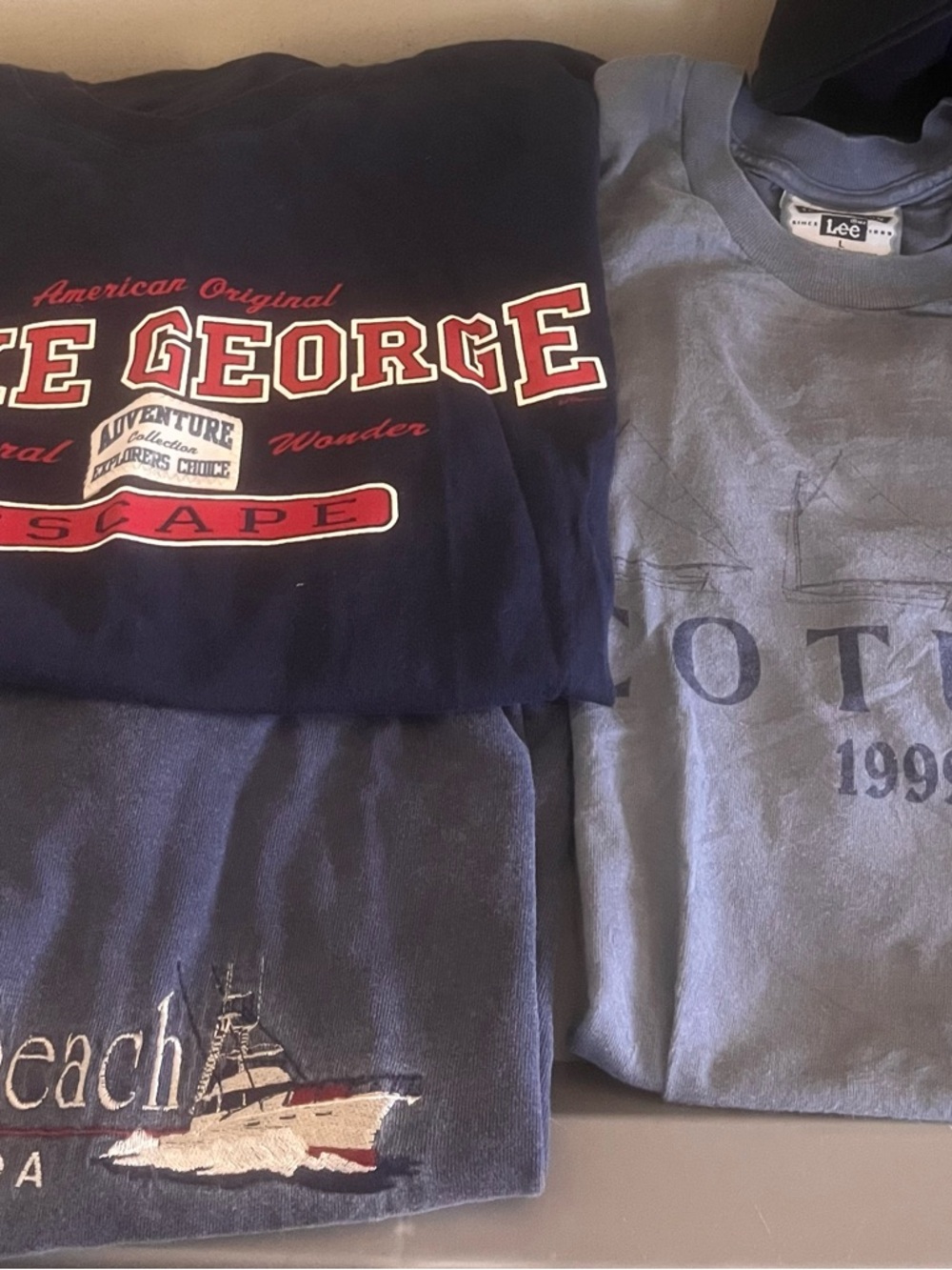 3 vintage lg shirt bundle b7 destination location lake george fort myers florida